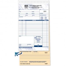 Compact Service Order with Claim Check & ID Tag (3 Copy) - W312 / 312 / 312-3